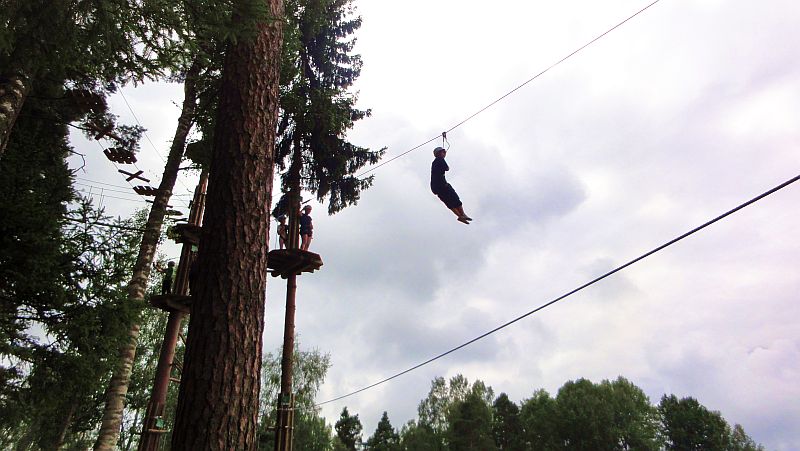 Seikkailupuisto Huipun radan loppuliuku