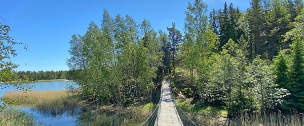 Riippusilta Kopparön luontopolulla Raaseporissa