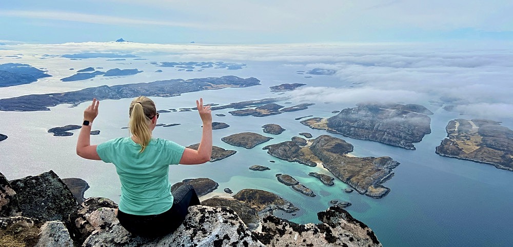 Rodoylova patikointireitin huipulla.