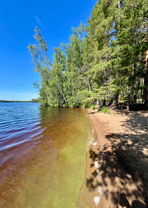 Hiekkaranta Leivonmäen kansallispuistossa.