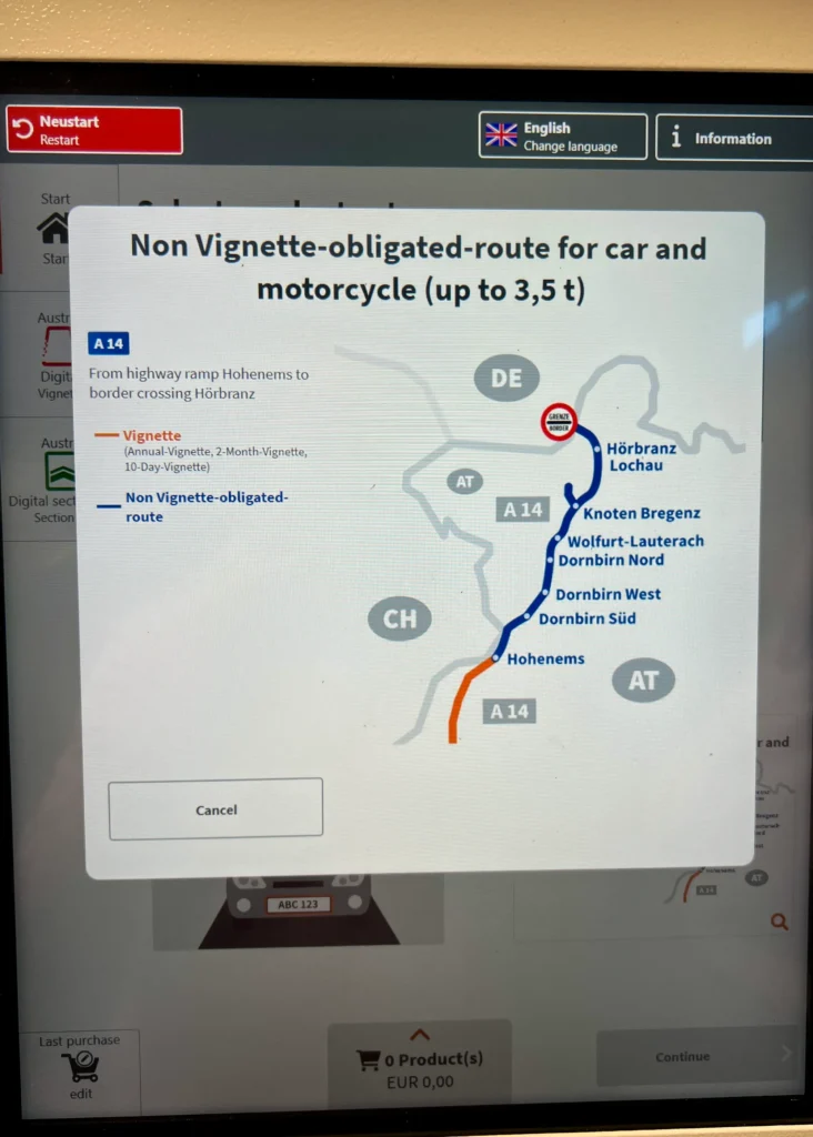 Vinjettivapaa moottoritie Itävallassa.