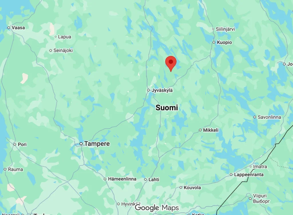 Kartalla Häähninmäen näkötornin sijanti.