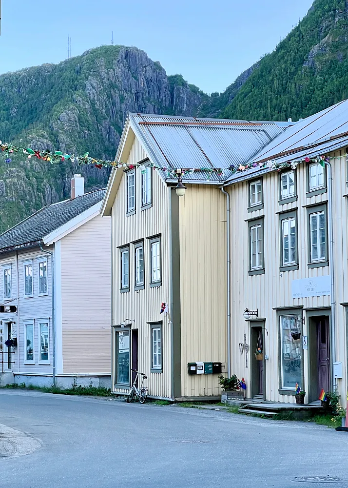 Mosjoenin puutaloja.